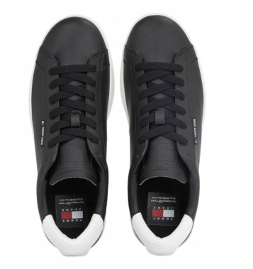 Buty Sneakersy Tommy EM0EM01374 czarne skórzane 